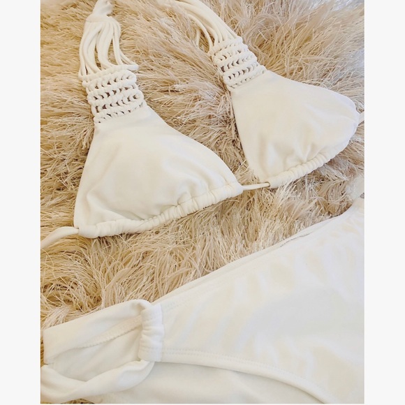 Other - White Bikini Set - Triangle Top & Hipster Bottom